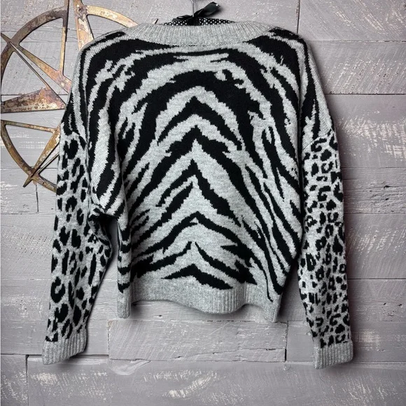 🔥 New Francesca’s animal print V-neck pullover sweater. - Picture 4 of 6